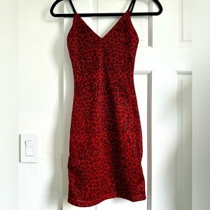Superdown Stassie Red Leopard Print Mini Bodycon Dress Size Small NWT SOLD OUT
